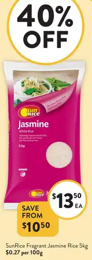 Foodworks SunRice Fragrant Jasmine Rice offer