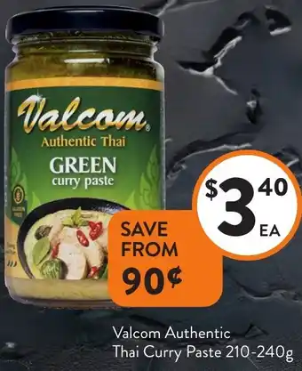 Foodworks Valcom Authentic Thai Curry Paste offer