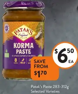 Foodworks Patak's Paste offer