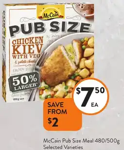 Foodworks McCain Pub Size Meal offer