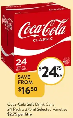 Foodworks Coca-Cola Soft Drink Cans offer