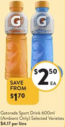 Foodworks Gatorade Sport Drink offer