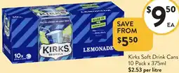 Foodworks Kirks Soft Drink Cans offer
