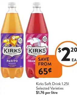 Foodworks Kirks Soft Drink offer