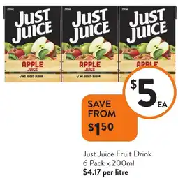 Foodworks Just Juice Fruit Drink offer