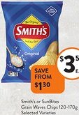 Foodworks Smith's or SunBites Grain Waves Chips offer
