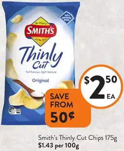 Foodworks Smith's Thinly Cut Chips offer