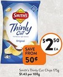 Foodworks Smith's Thinly Cut Chips offer