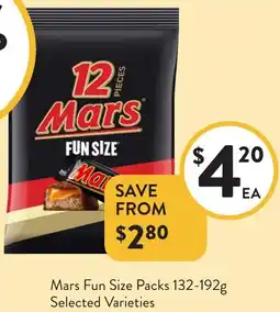 Foodworks Mars Fun Size Packs offer