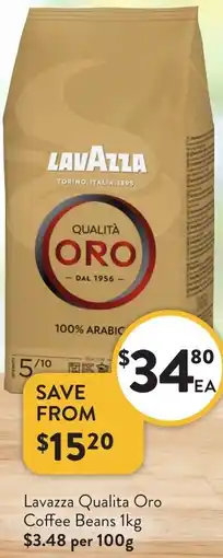Foodworks Lavazza Qualita Oro Coffee Beans offer