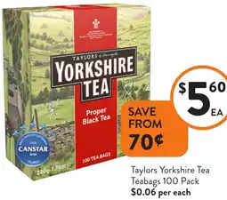 Foodworks Taylors Yorkshire Tea Teabags offer