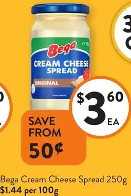 Foodworks Bega Cream Cheese Spread offer