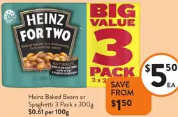 Foodworks Heinz Baked Beans or Spaghetti offer