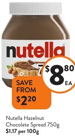 Foodworks Nutella Hazelnut Chocolate Spread offer