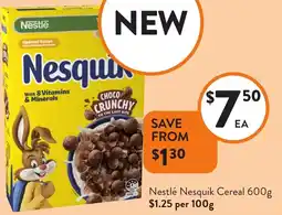 Foodworks Nestlé Nesquik Cereal offer