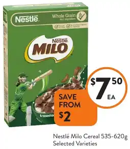 Foodworks Nestlé Milo Cereal offer