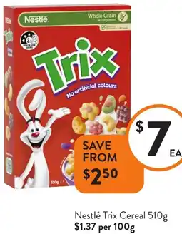 Foodworks Nestlé Trix Cereal offer