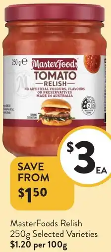 Foodworks MasterFoods Relish offer