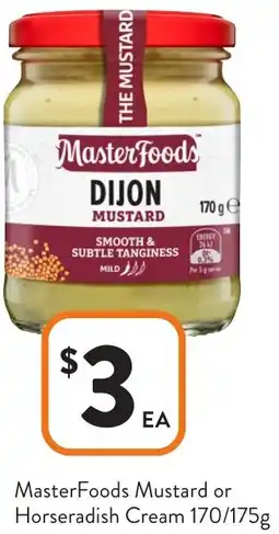 Foodworks MasterFoods Mustard or Horseradish Cream offer