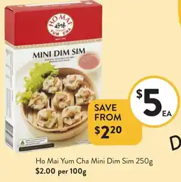 Foodworks Ho Mai Yum Cha Mini Dim Sim offer