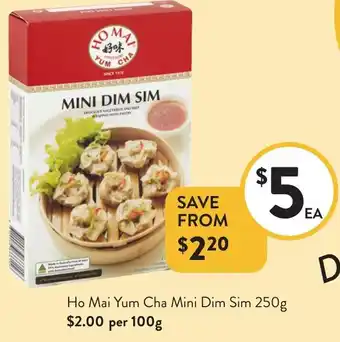 Foodworks Ho Mai Yum Cha Mini Dim Sim offer