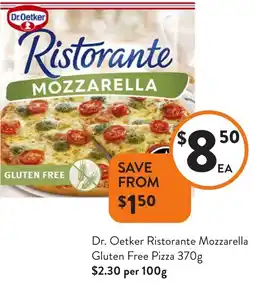 Foodworks Dr. Oetker Ristorante Mozzarella Gluten Free Pizza offer