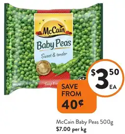 Foodworks McCain Baby Peas offer