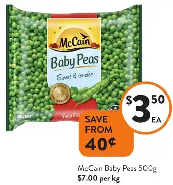 Foodworks McCain Baby Peas offer