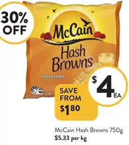 Foodworks McCain Hash Browns offer