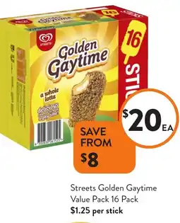 Foodworks Streets Golden Gaytime Value Pack offer
