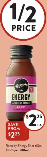 Foodworks Remedy Energy Shot offer