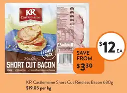 Foodworks KR Castlemaine Short Cut Rindless Bacon offer