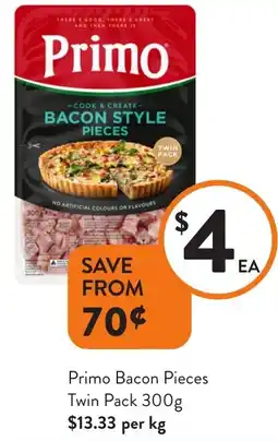 Foodworks Primo Bacon Pieces Twin Pack offer
