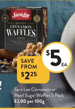 Foodworks Sara Lee Cinnamon or Pearl Sugar Waffles offer