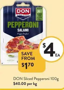 Foodworks DON Sliced Pepperoni offer