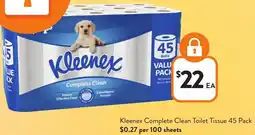 Foodworks Kleenex Complete Clean Toilet Tissue offer