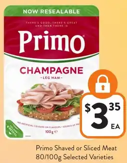 Foodworks Primo Shaved or Sliced Meat offer