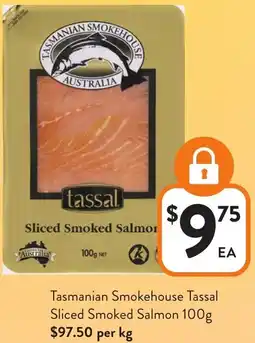Foodworks Tasmanian Smokehouse Tassal Sliced Smoked Salmon offer