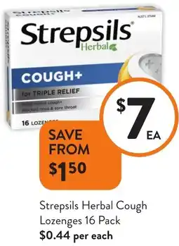 Foodworks Strepsils Herbal Cough Lozenges offer