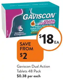 Foodworks Gaviscon Dual Action Tablets offer