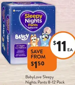 Foodworks BabyLove Sleepy Nights Pants offer