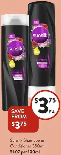 Foodworks Sunsilk Shampoo or Conditioner offer