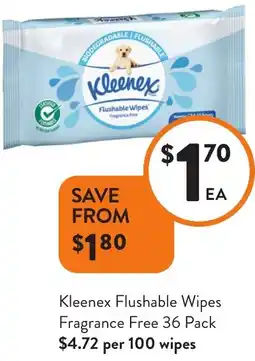 Foodworks Kleenex Flushable Wipes Fragrance Free offer