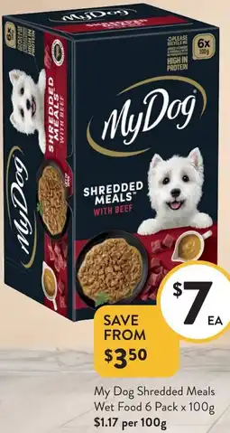 Foodworks My Dog Shredded Meals Wet Food offer