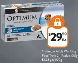 Foodworks Optimum Adult Wet Dog Food Trays offer