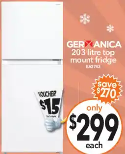 Cheap as Chips Germanica Top Mount Fridge offer