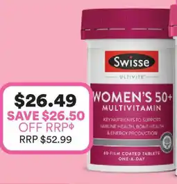 Priceline Swisse women's 50+ multivitamin offer