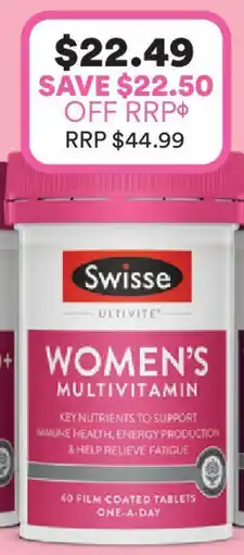 Priceline Swisse ultivite women's multivitamin offer