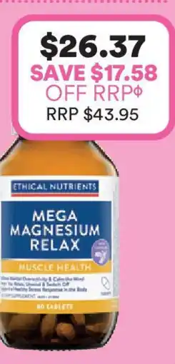Priceline Ethical nutrients mega magnesium relax offer