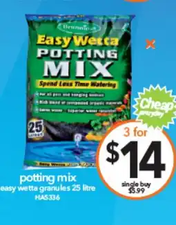 Cheap as Chips Potting mix easy wetta granules offer
